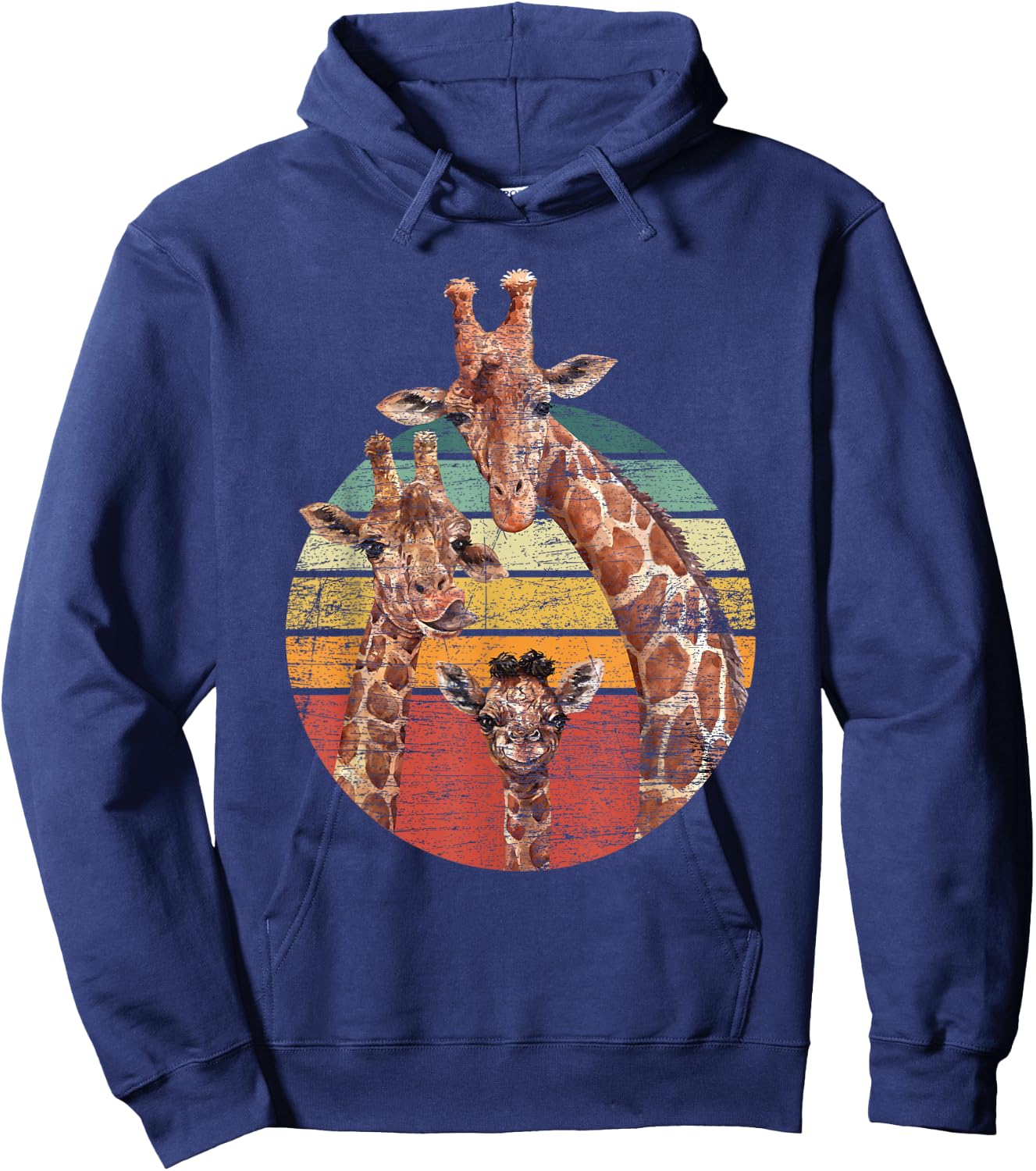 Animal Lover Family African Safari Giraffe Hoodie - Hoodie | Navy