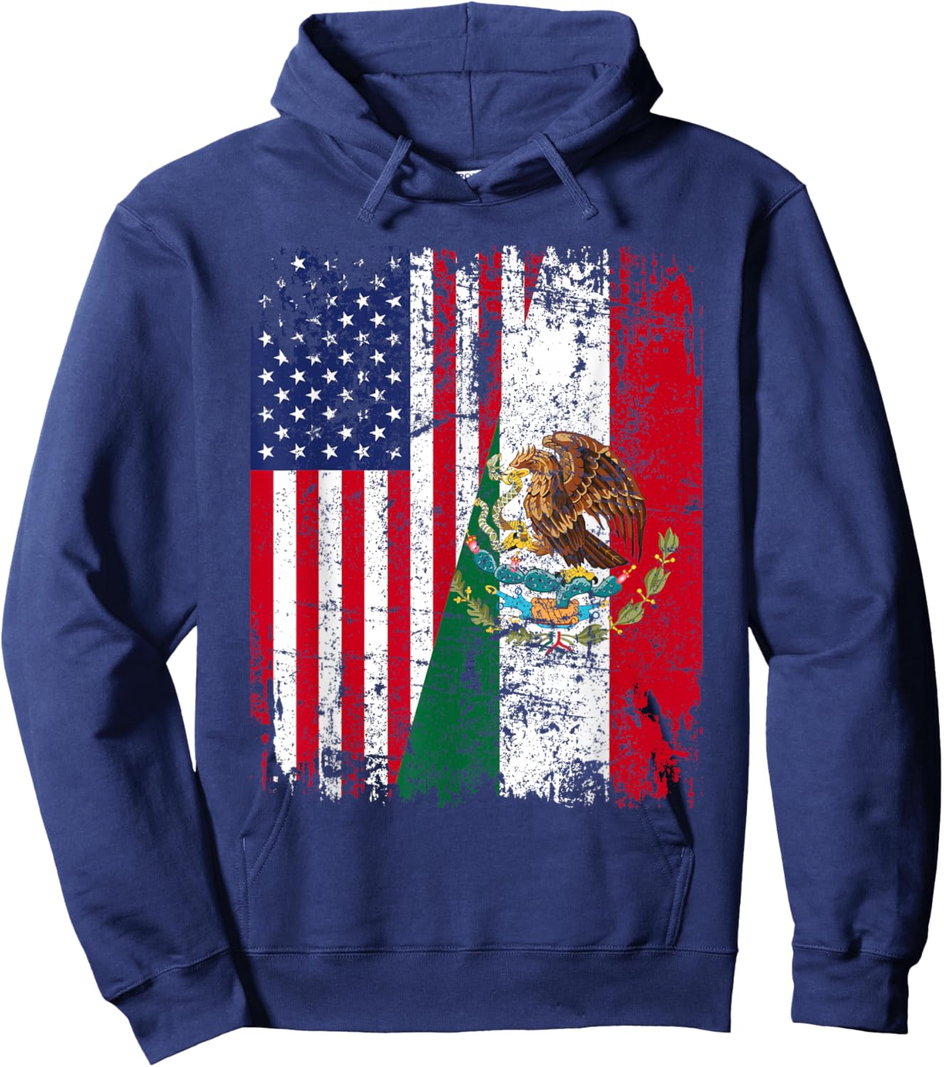 Mexican American Flag | Men Women Kids | Mexico Hoodie - Hoodie | Navy
