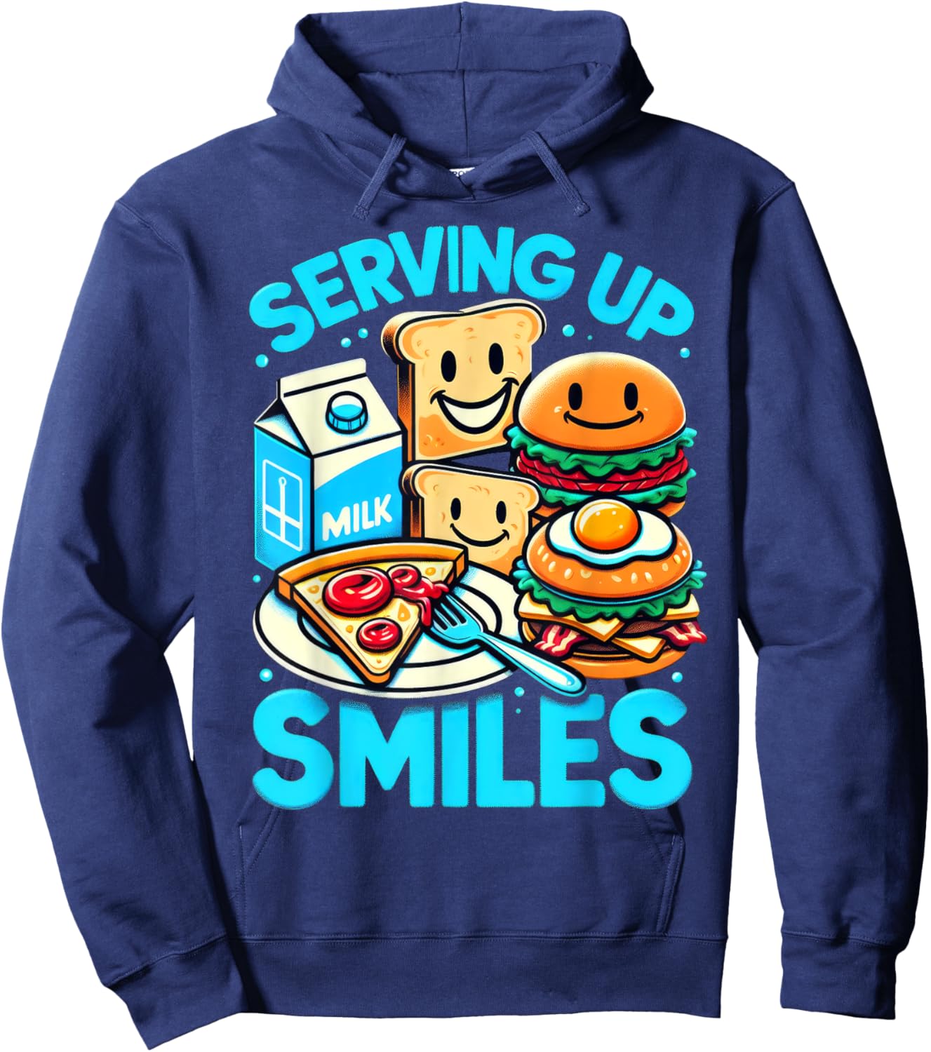 Serving up Smiles Lunch Lady Hoodie - Hoodie | Navy