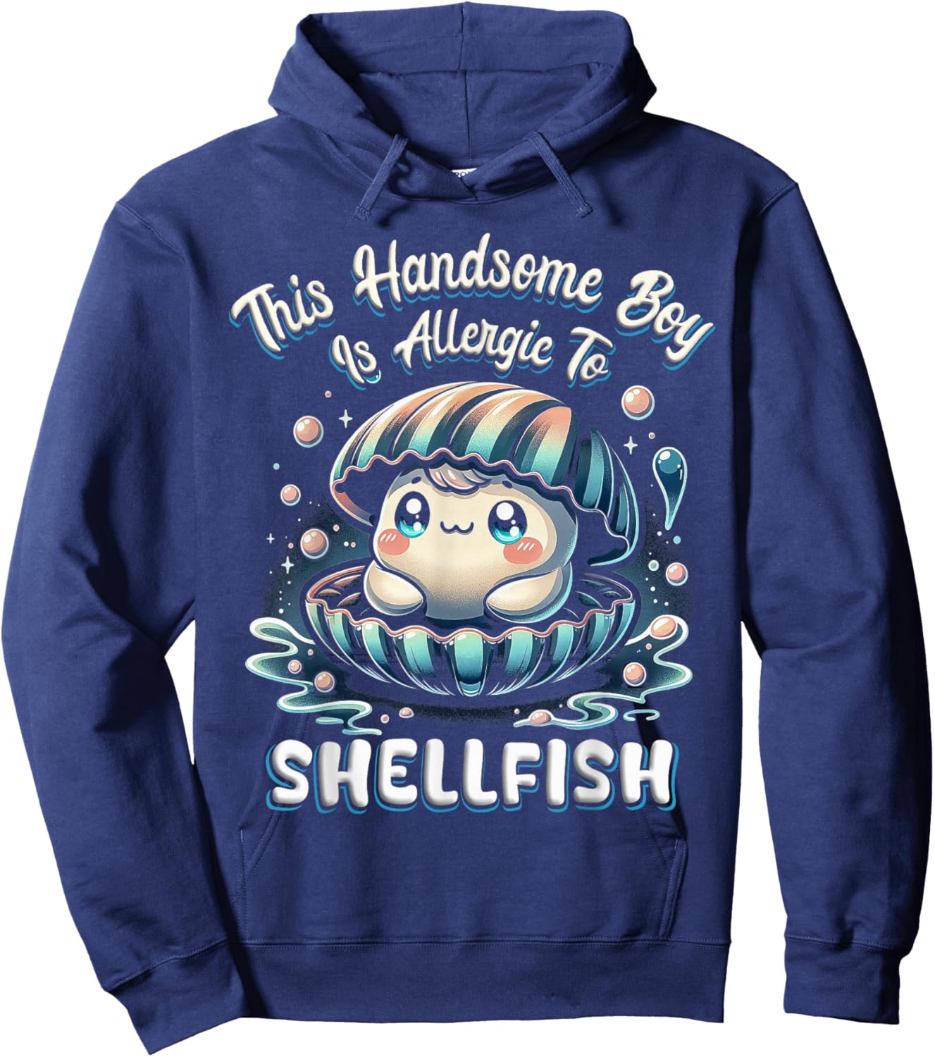 Seafood Allergic To Shellfish Hoodie - Hoodie | Navy