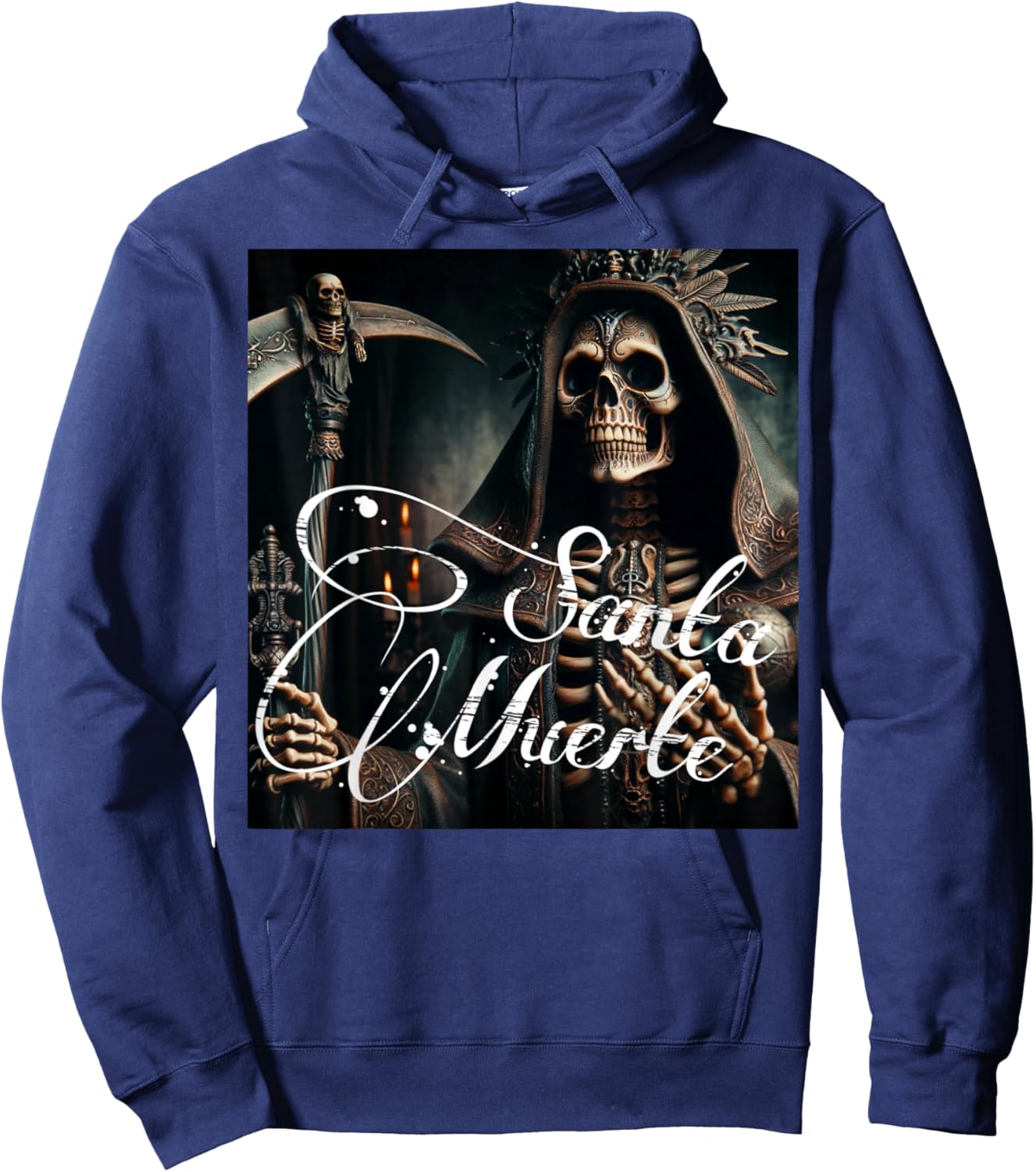 Scary Knight Clothing Santa Muerte Hoodie - Hoodie | Navy