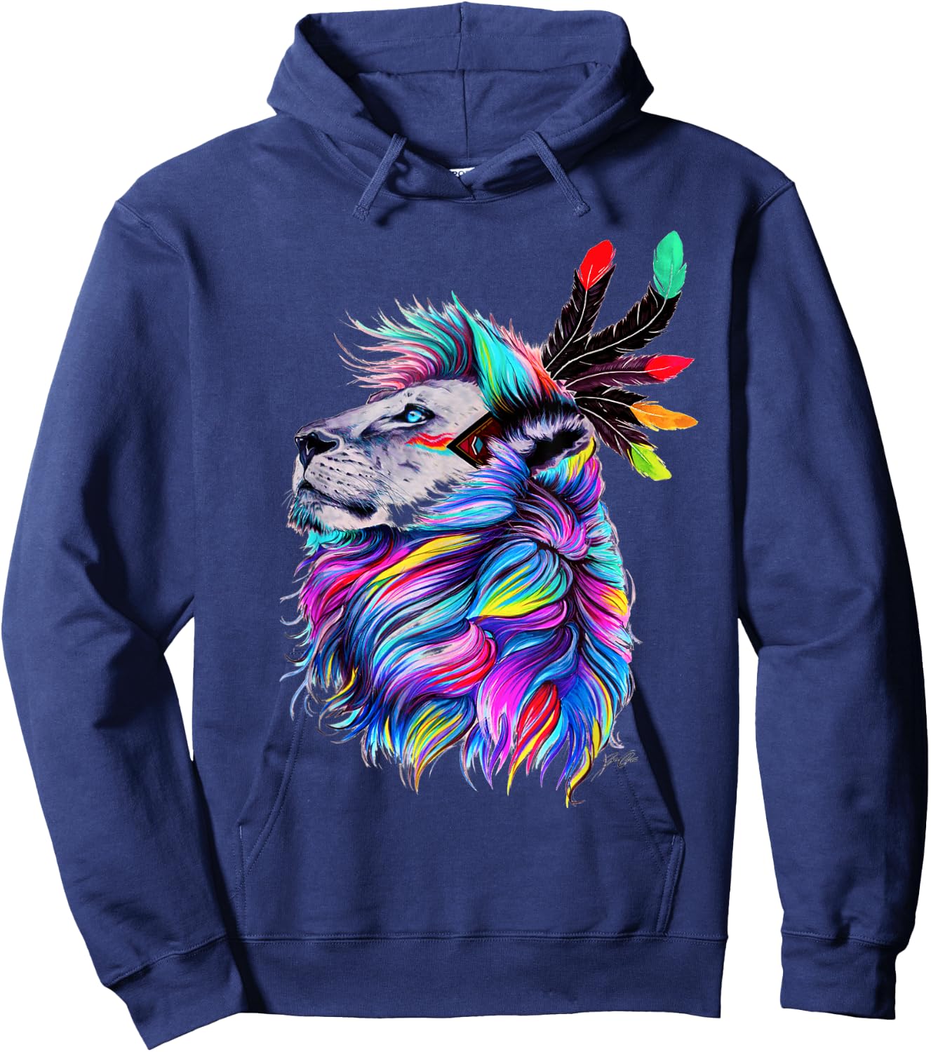 Cool Lion King as a present for animal lover Hoodie - Hoodie | Navy