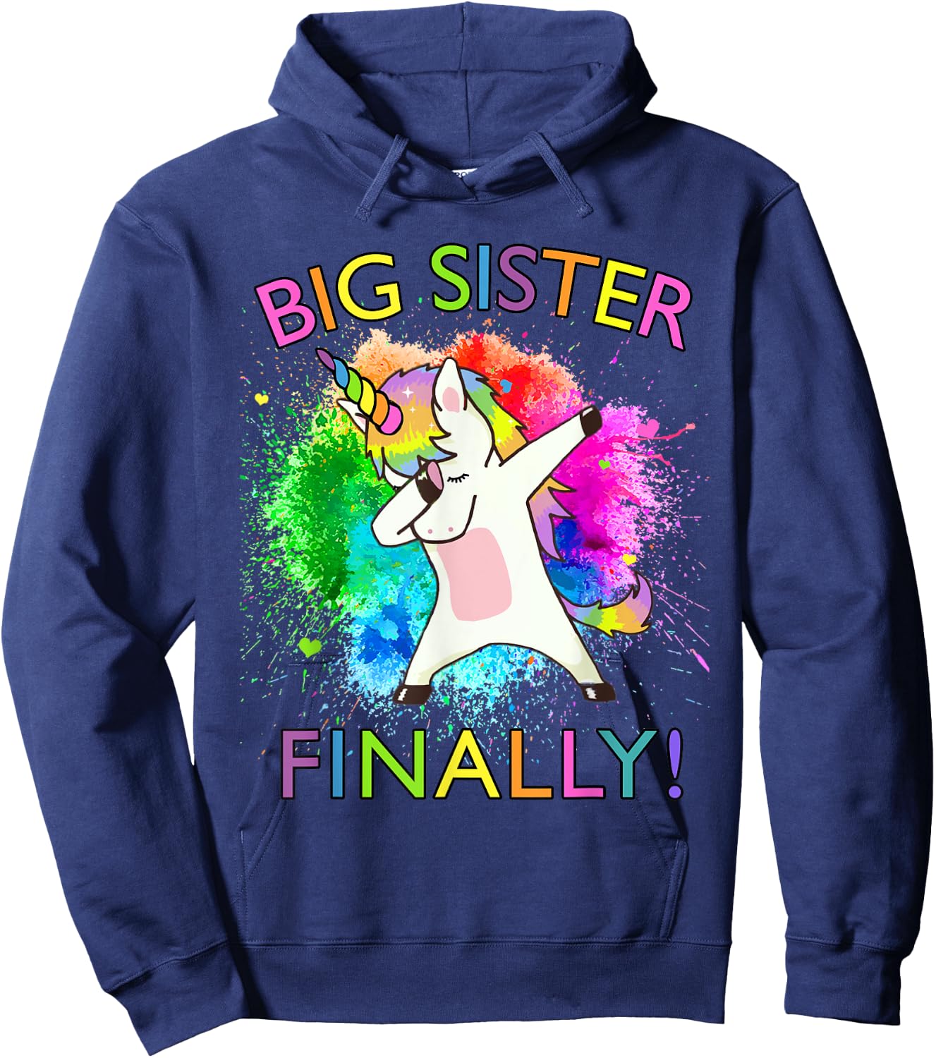 Big Sister Finally Unicorn Hoodie - Hoodie | Navy