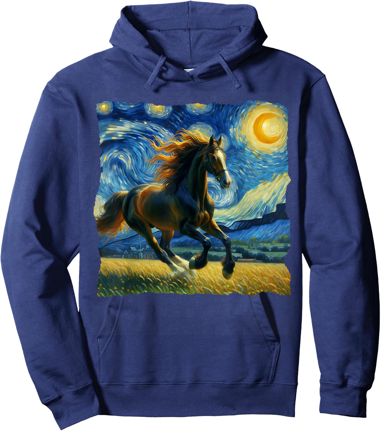 Trakehner Starry Night Trakehner Horse Hoodie - Hoodie | Navy