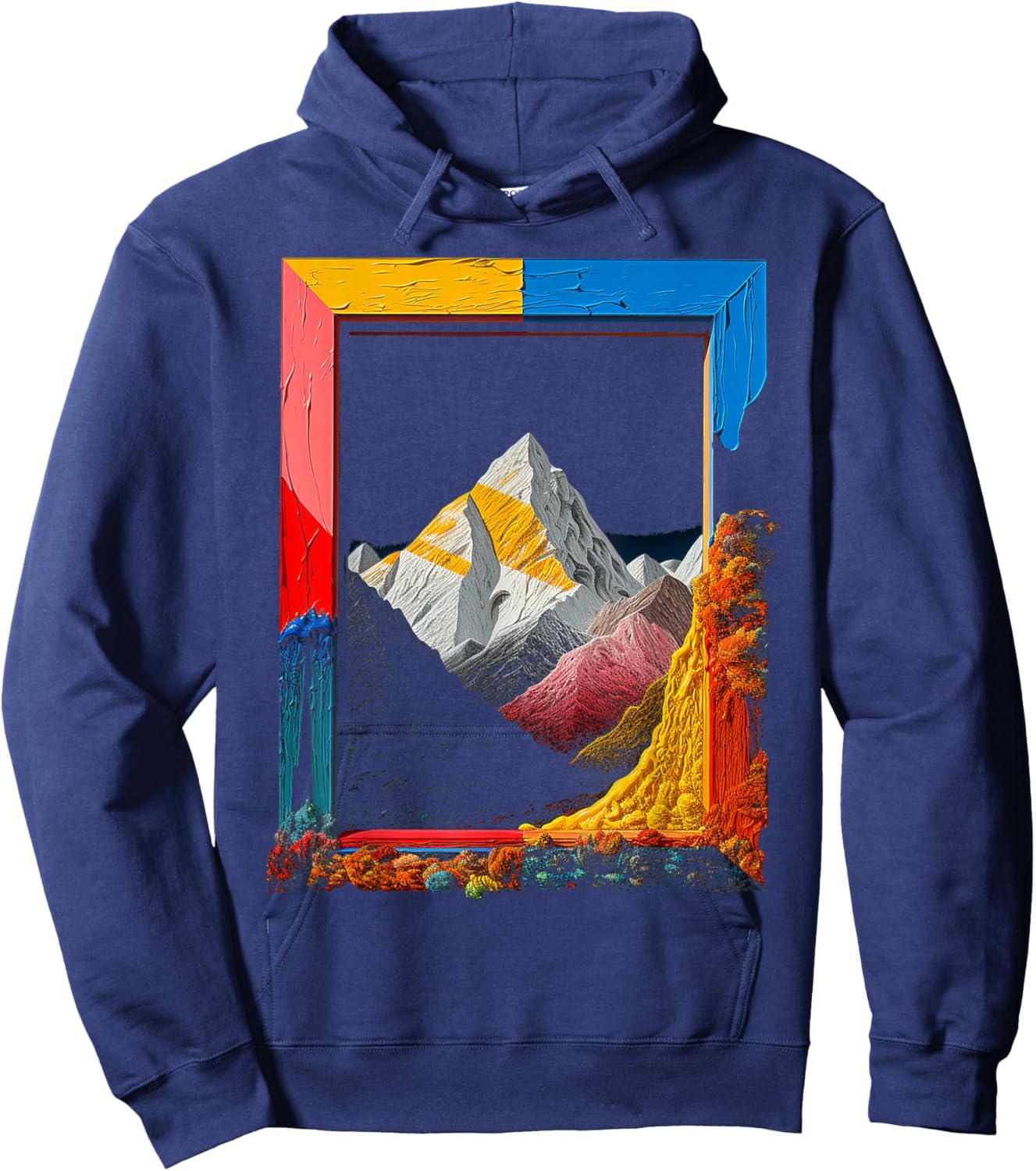 Nature Art Colorful Mountains Graphic Artwork Hoodie - Hoodie | Navy