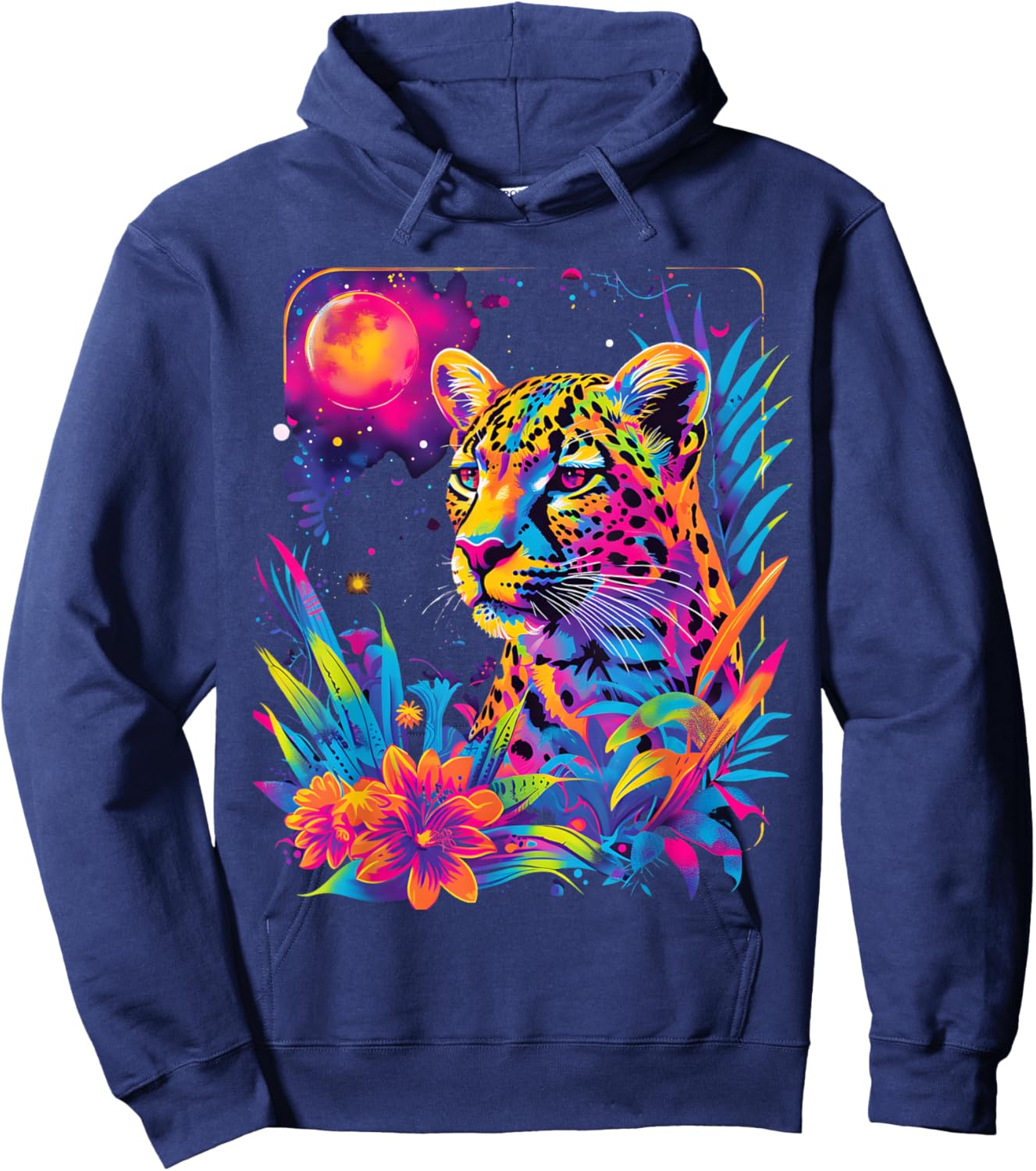 Jaguar Colorful Rainbow Vibrant Graphic Hoodie - Hoodie | Navy