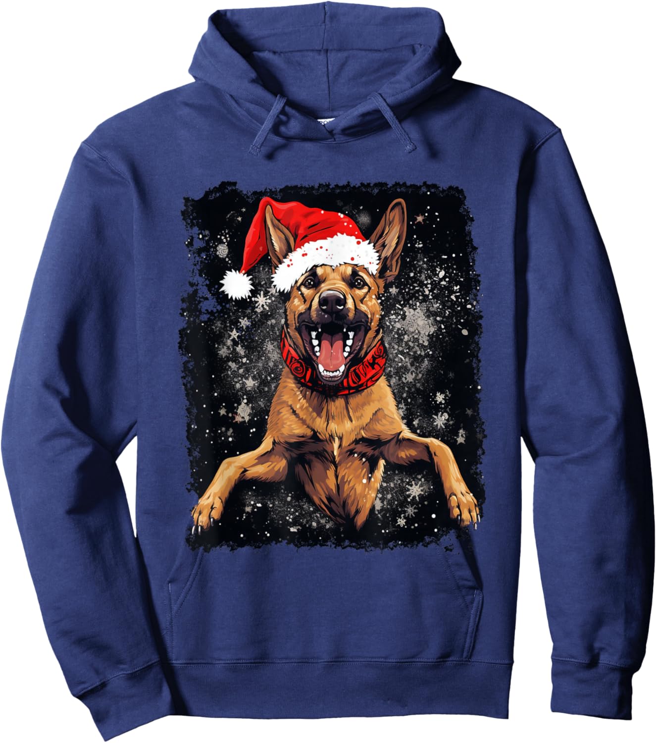 Christmas Dog Belgian Malinois Hoodie - Hoodie | Navy