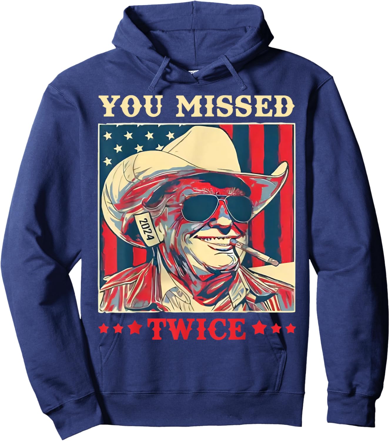 Trump You Missed Twice Hoodie - Hoodie | Navy