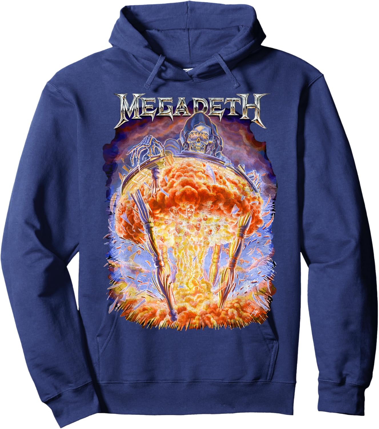 Megadeth Bomb Splatter Hoodie - Hoodie | Navy