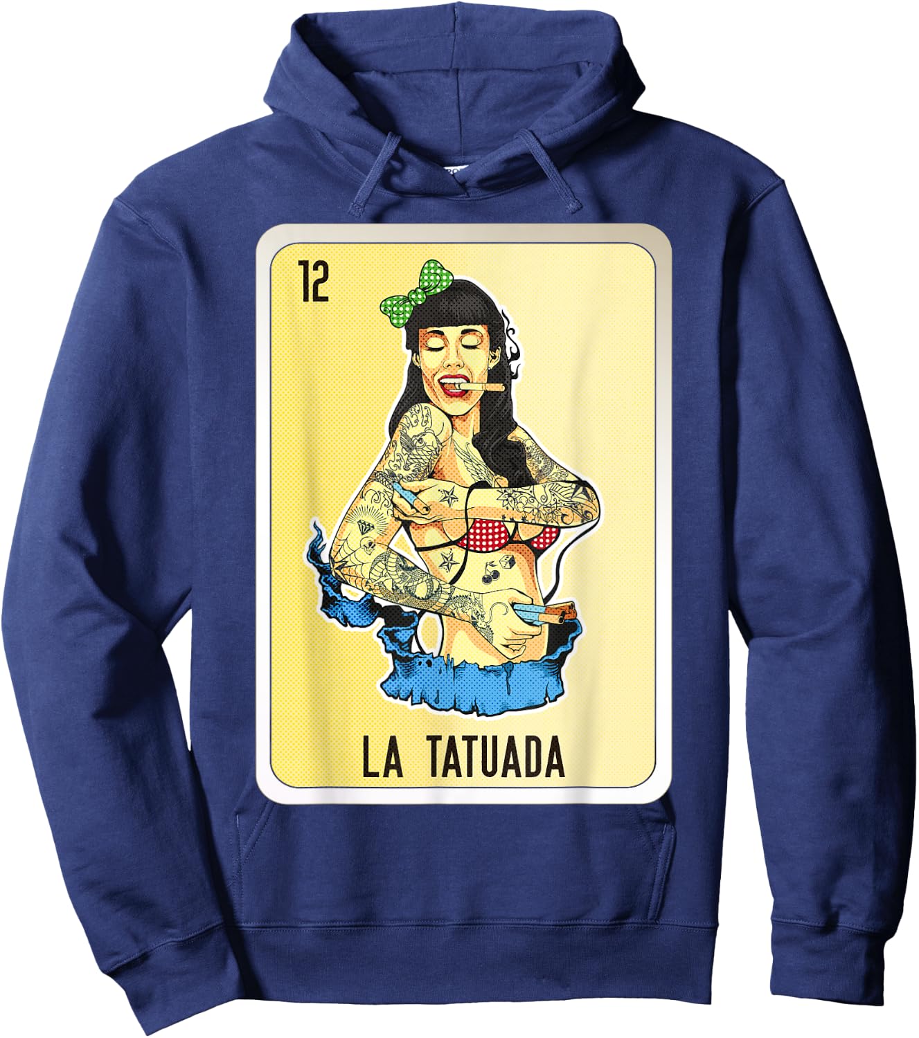 La Tatuada Mexican Slang Chicano Bingo Cards Hoodie - Hoodie | Navy