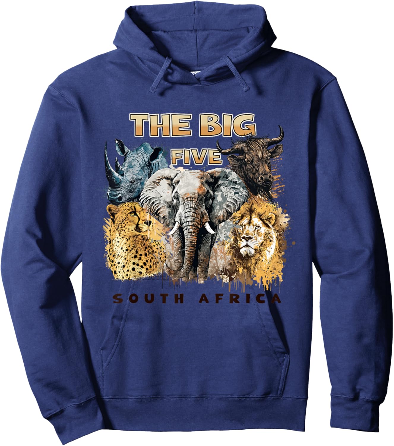 The Big Five South Africa South African Animals Hoodie - Hoodie | Navy