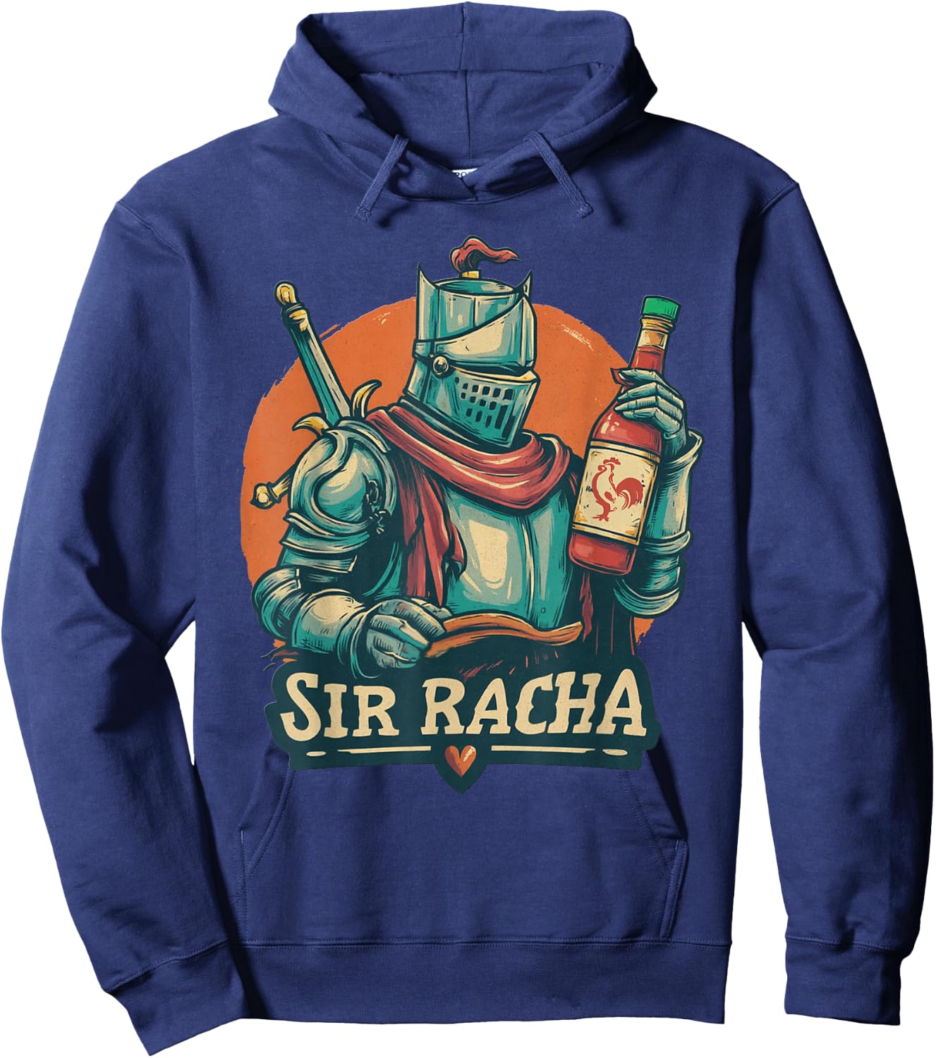 Funny Knight Sir Racha Sriracha Sauce Knight Hoodie - Hoodie | Navy