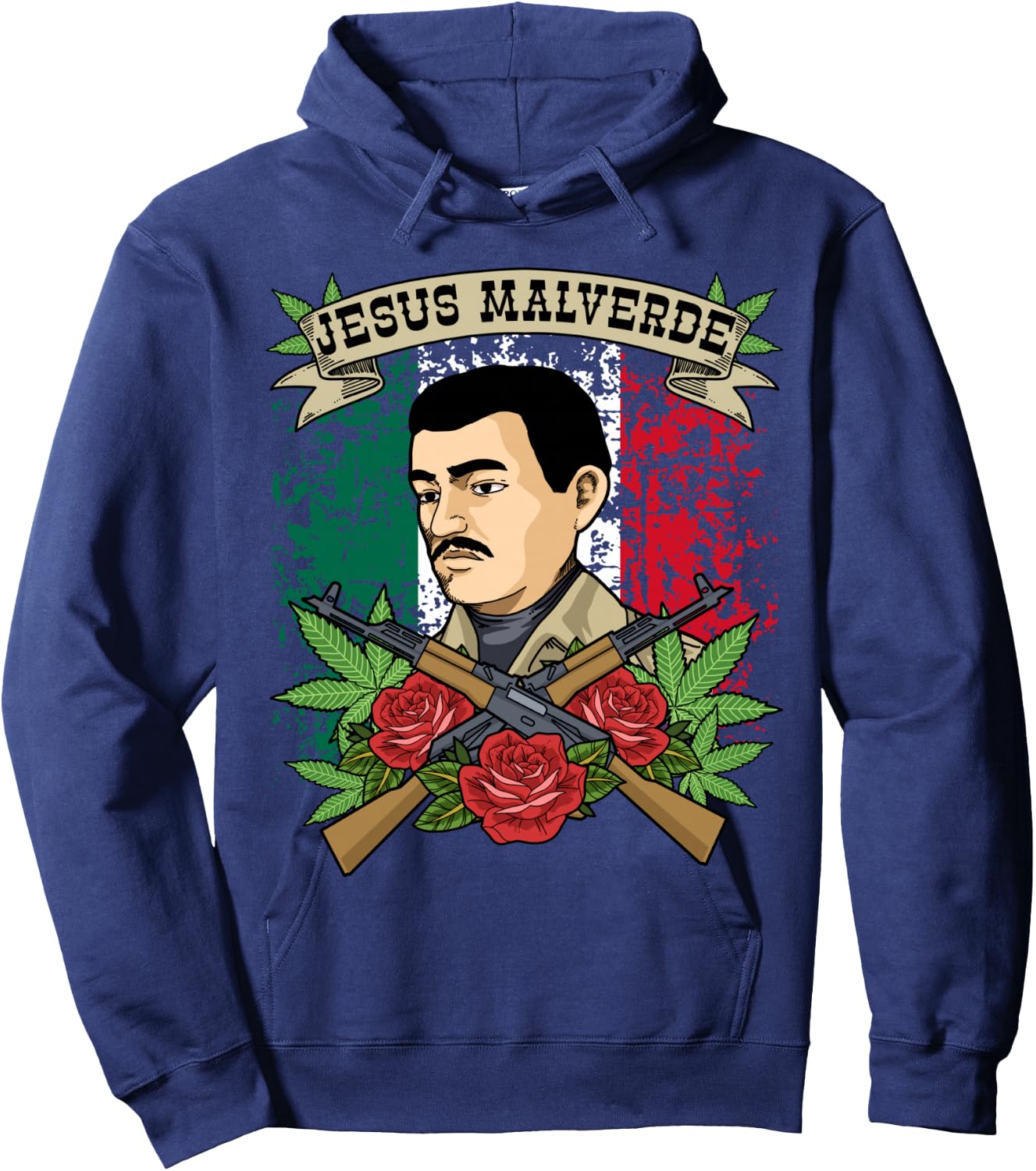 Jesus Malverde Mexico Folk Hero Jesus Malverde Hoodie - Hoodie | Navy