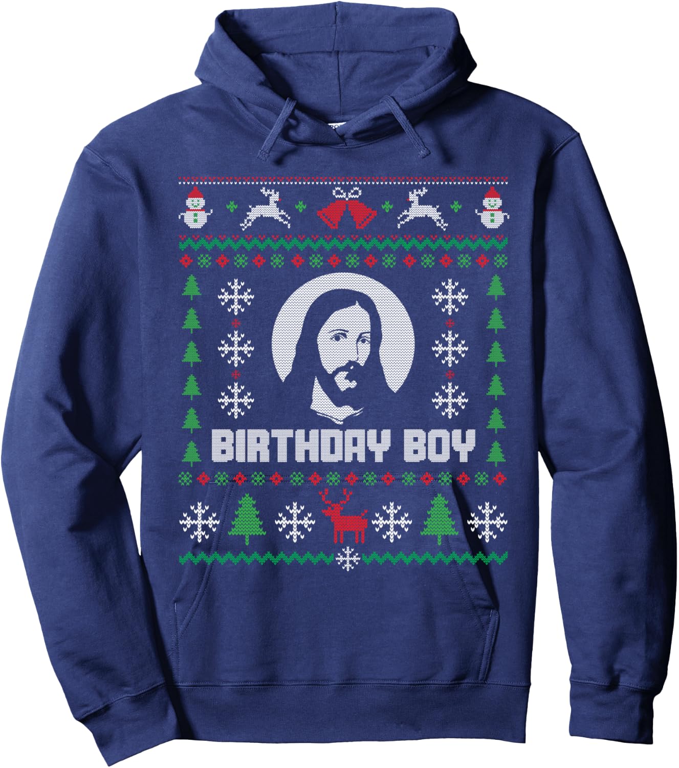 Jesus Christ Birthday Boy Ugly Christmas Hoodie - Hoodie | Navy