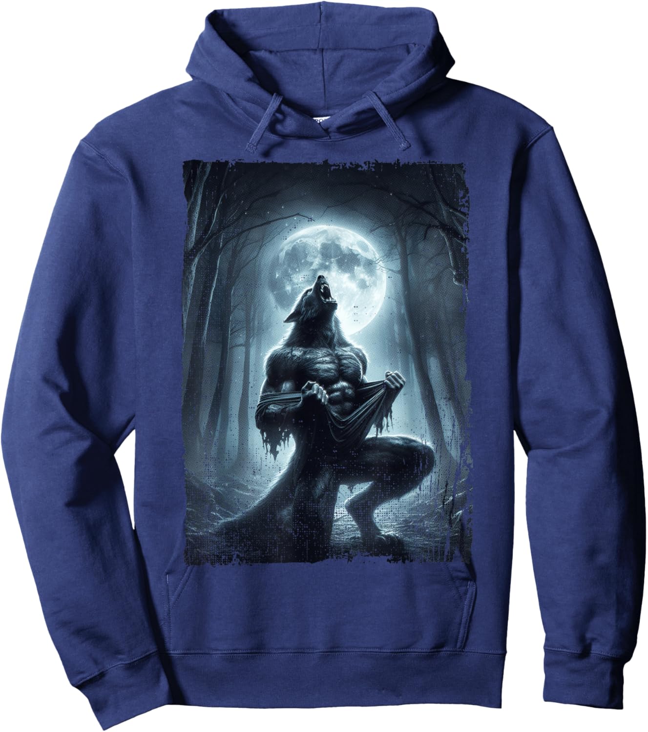 Werewolf Ripping Meme Wolf Howling Wolves Lover Hoodie - Hoodie | Navy