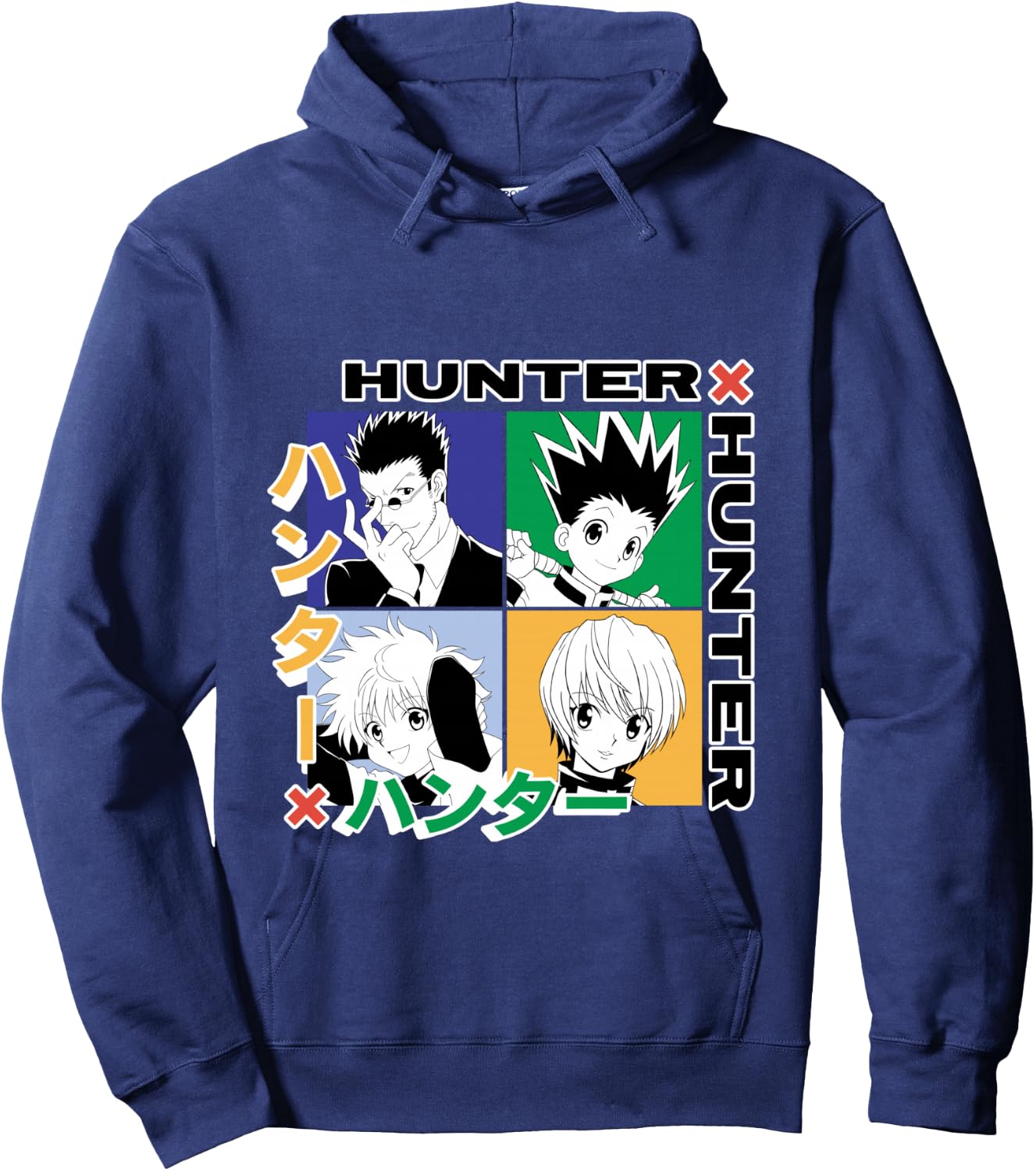 Hunter X Hunter Grid Graphic Hoodie - Hoodie | Navy