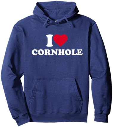 I Love Heart Cornhole Lover Player Corn Hole Hoodie - Hoodie | Navy
