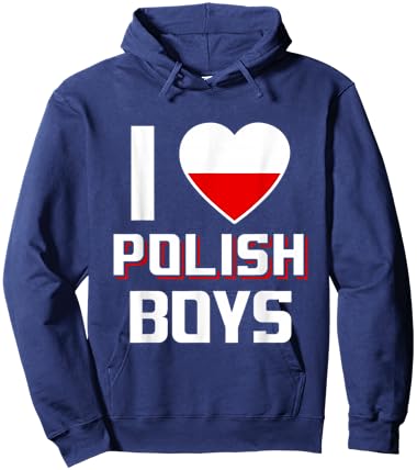 I Love Polish Boys Nationality Poland Hoodie - Hoodie | Navy