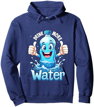 DRINK MORE Water Hydration Fun Hoodie - Hoodie | Navy