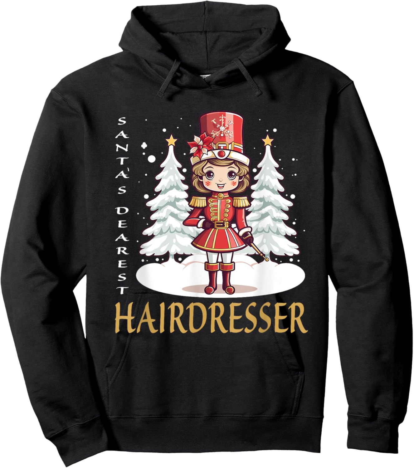 Hairdresser Christmas Classic Female Nutcracker Hoodie - Hoodie | Black
