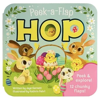 Peek-a-Flap Hop - Children's Lift-a-Flap Board Book Gift Easter Basket Stuffers, Ages 2-5