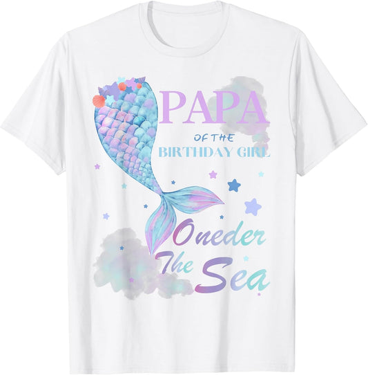 Papa Dad 1st Birthday Mermaid Oneder The Sea Family Matching