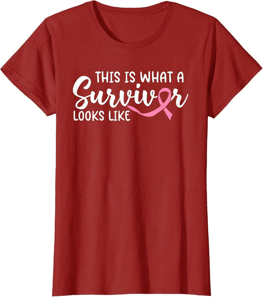 This is What A Survivor Looks Like Pink Ribbon Breast Cancer
