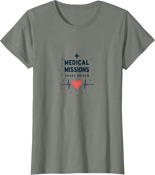 Medical Missions Heart Driven Nurse Design , Women, Olive Heather, X-Large
