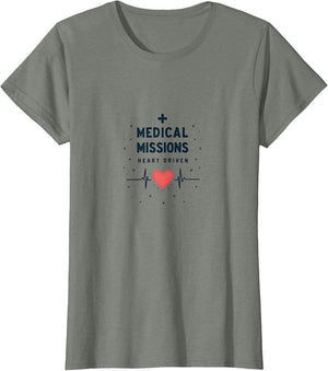 Medical Missions Heart Driven Nurse Design , Women, Olive Heather, Medium