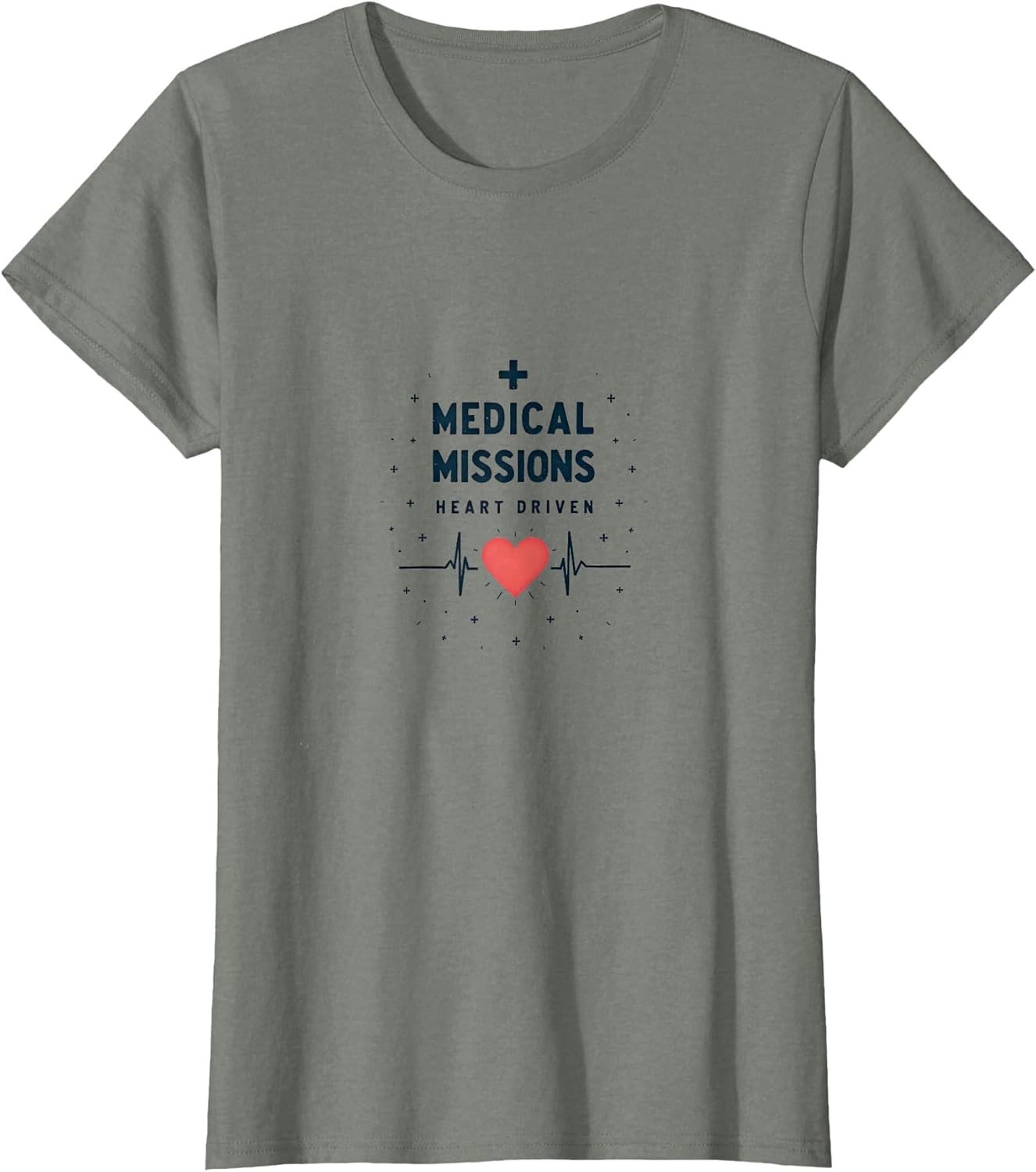 Medical Missions Heart Driven Nurse Design , Women, Olive Heather, Small