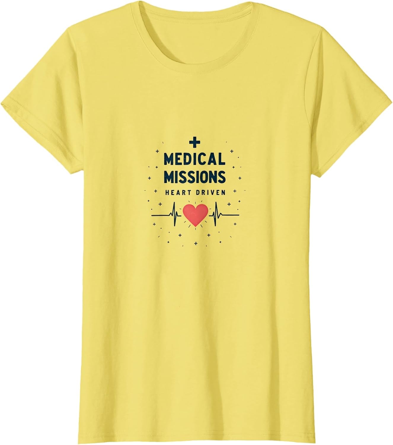 Medical Missions Heart Driven Nurse Design , Women, Lemon Yellow, XX-Large