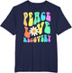 Groovy Peace Love Recovery Celebrate Sober I'm Clean AA NA , Men's Big and Tall, Navy Blue, 2X Tall