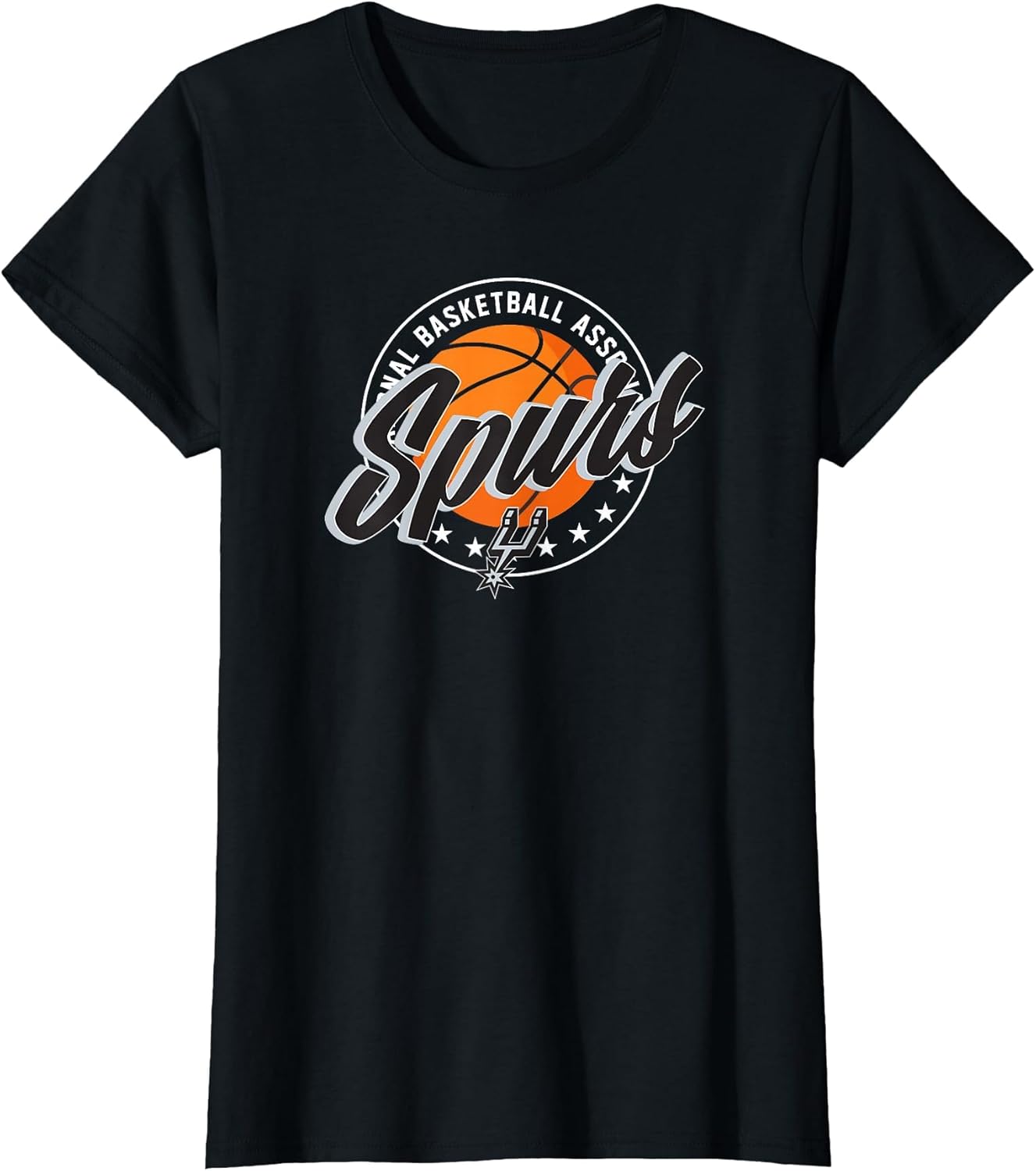 NBA Official San Antonio Spurs All Ball , Women, Black, Medium