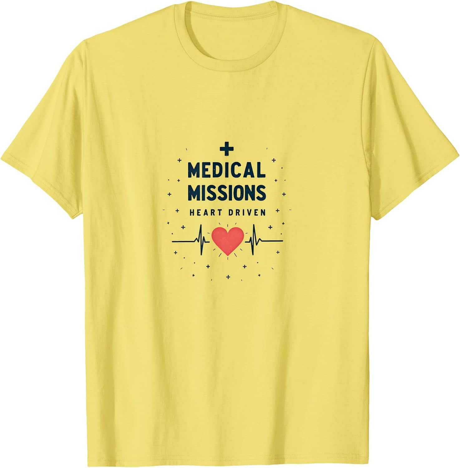 Medical Missions Heart Driven Nurse Design , Men, Lemon Yellow, X-Large