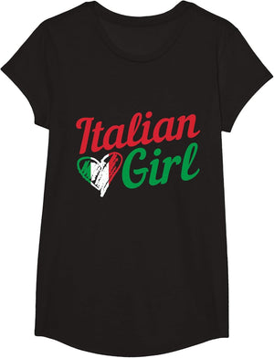 Italian Girl Italy Flag Heart Vintage