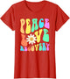 Groovy Peace Love Recovery Celebrate Sober I'm Clean AA NA , Women, Red, Small