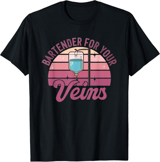 Bartender for Your Veins Intravenous Infusion Nurse IV Nurse , Men, Black, Large