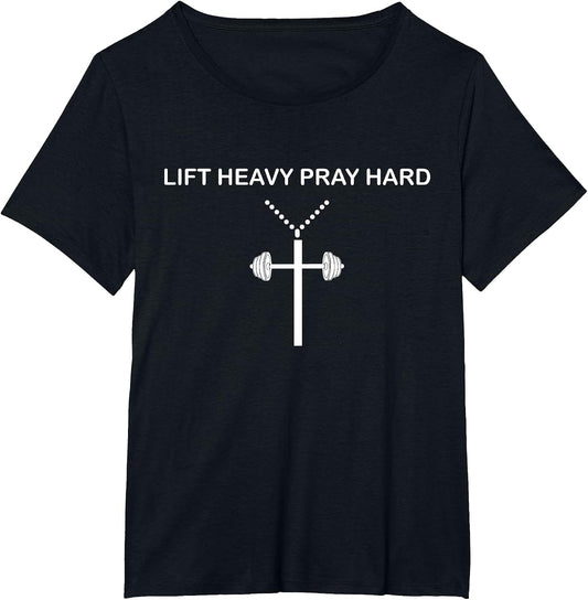 Lift Heavy Pray Hard Cross - Minimalist Christian Religious