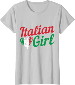 Italian Girl Italy Flag Heart Vintage