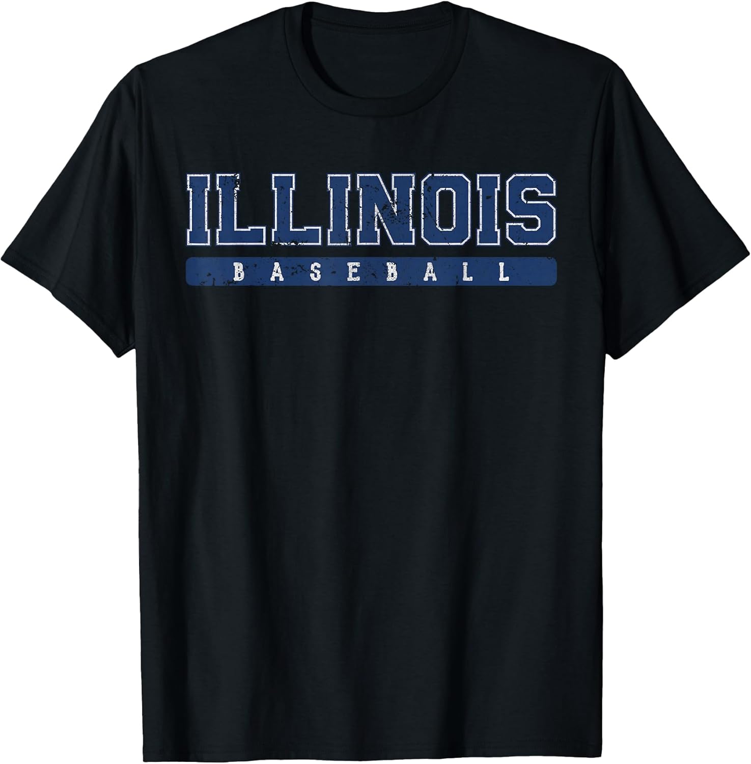 Illinois Baseball Blue Vintage Text