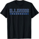 Illinois Baseball Blue Vintage Text