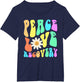 Groovy Peace Love Recovery Celebrate Sober I'm Clean AA NA , Women's Plus, Navy Blue, 2X