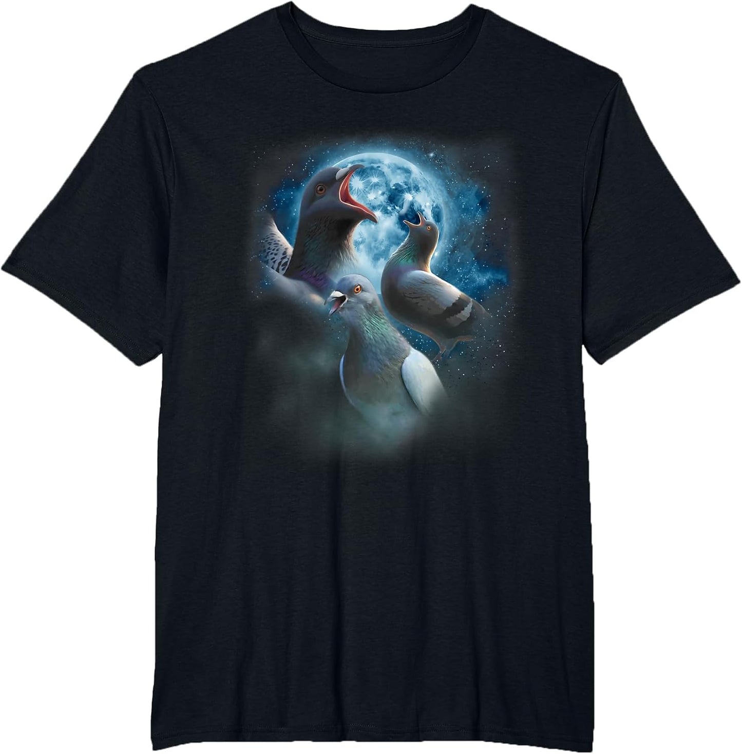 Funny Pigeon Shirt - Funny Pigeons Howling at The Moon