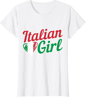 Italian Girl Italy Flag Heart Vintage