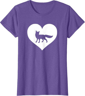 A Cute Purple or Pink Fox , Women, Purple Heather, X-Small