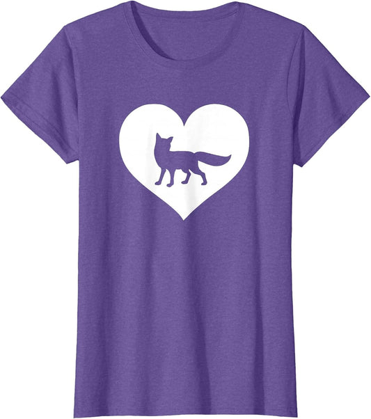 A Cute Purple or Pink Fox , Women, Purple Heather, X-Small