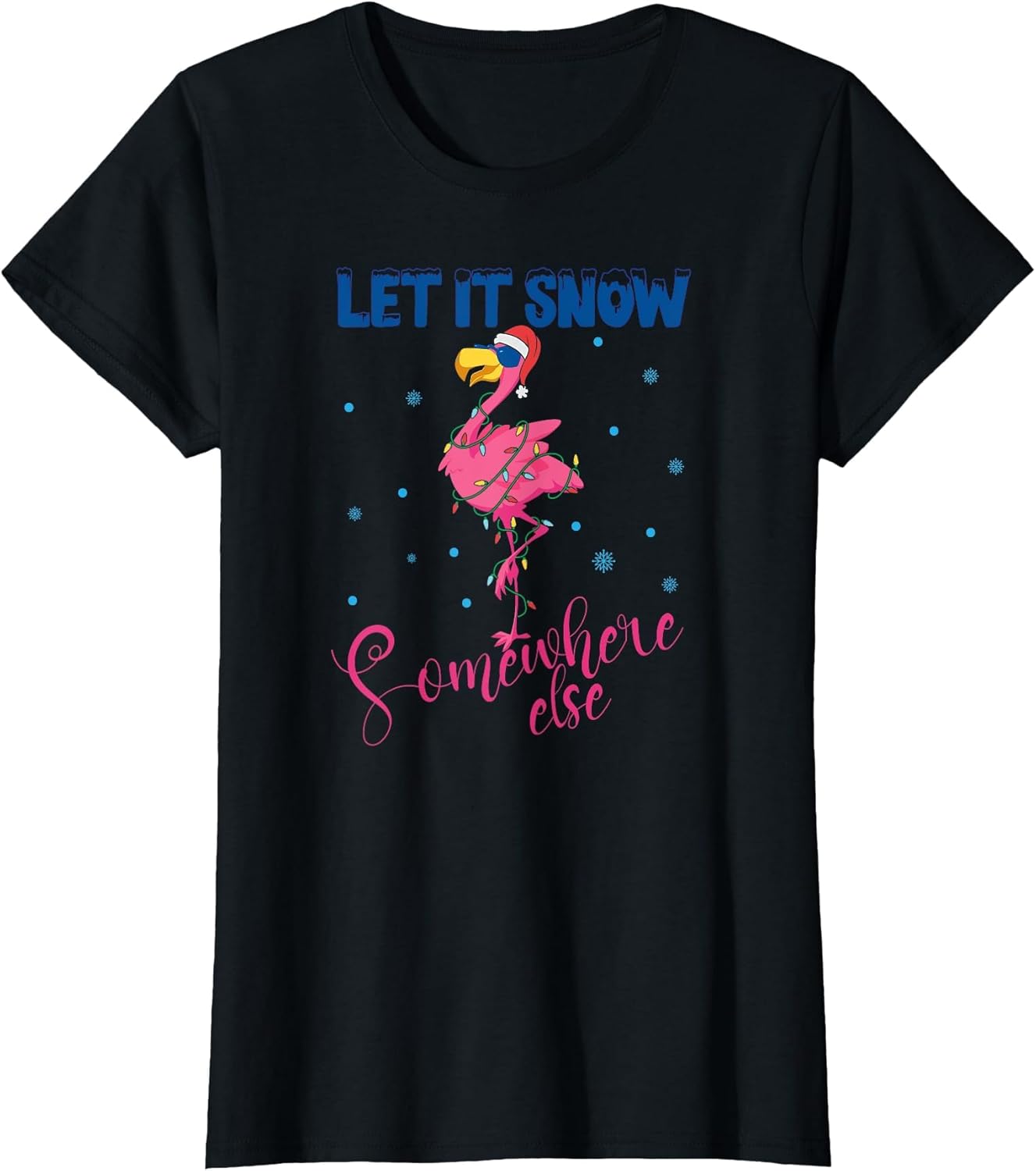 Let It Snow Somewhere Else Funny Flamingo Santa Hat