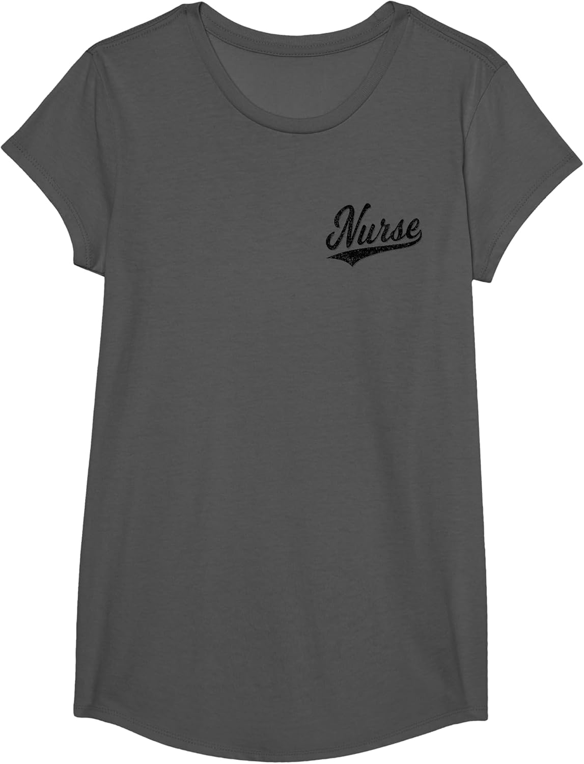 Nurse RN Varsity Script Classic Sports Jersey Style , Girls, Asphalt Grey, X-Small