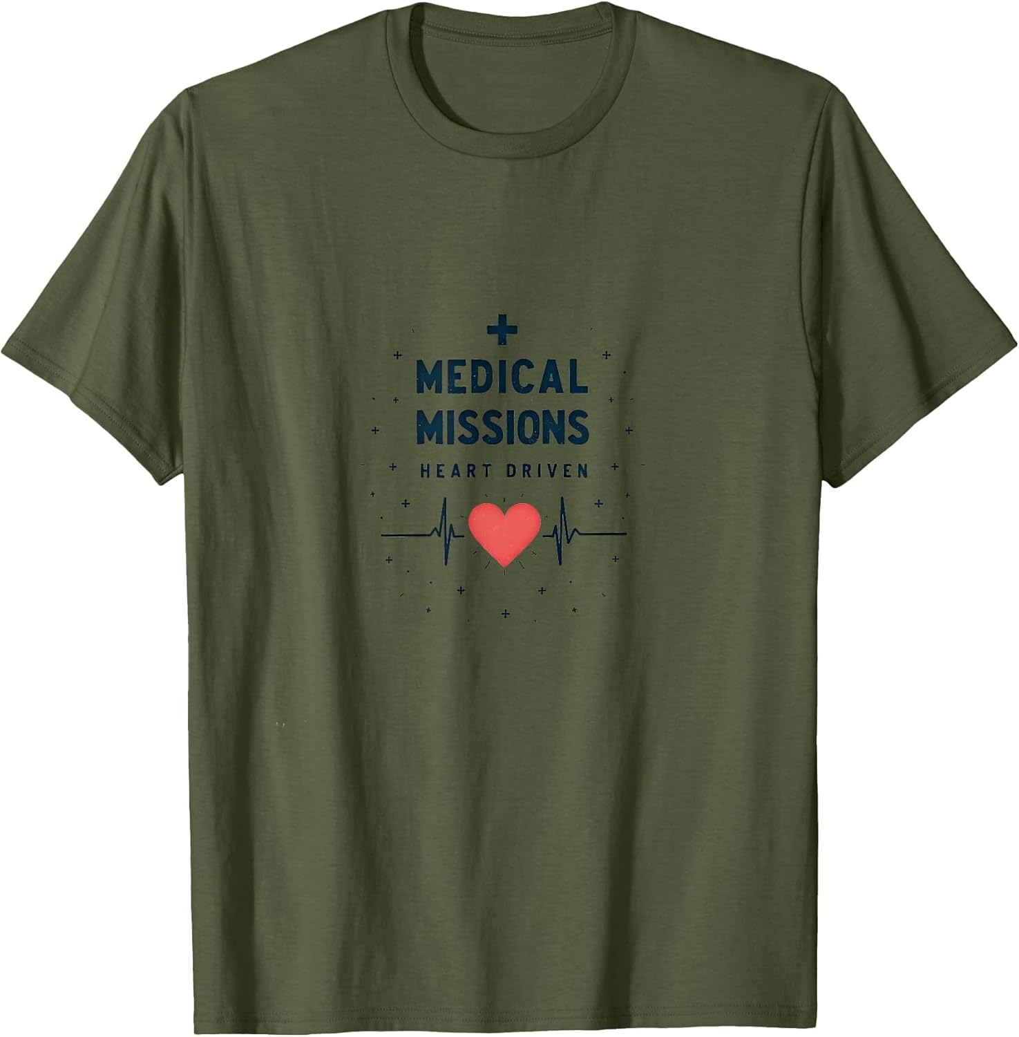 Medical Missions Heart Driven Nurse Design , Men, Olive Green, XX-Large