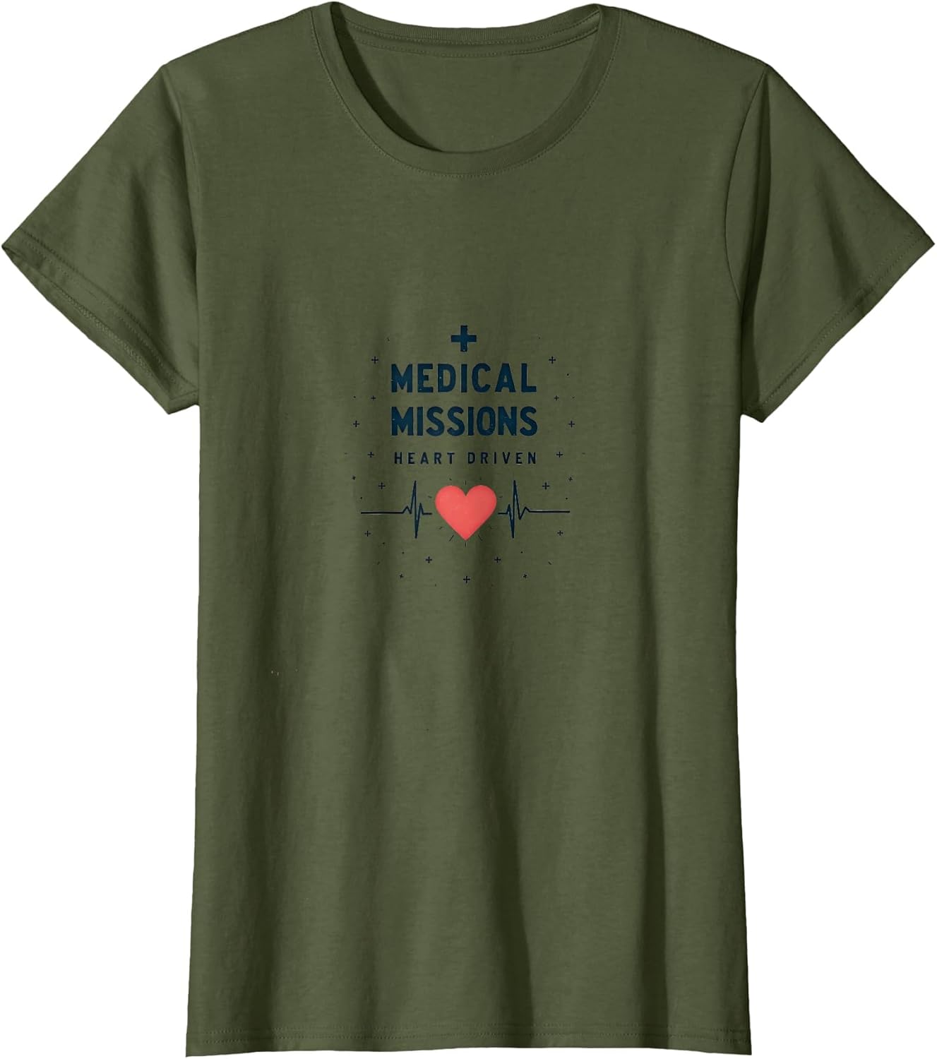 Medical Missions Heart Driven Nurse Design , Women, Olive Green, X-Large